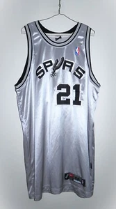 Nike Authentic San Antonio Spurs Tim Duncan Alternate Silver Home Jersey 52 XXL - Picture 1 of 5
