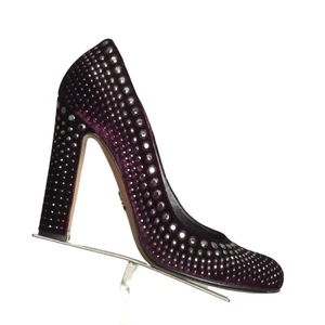 PRADA - Zapatos de salón de terciopelo púrpura con tachuelas, talla 36,5 - Imagen 1 de 5