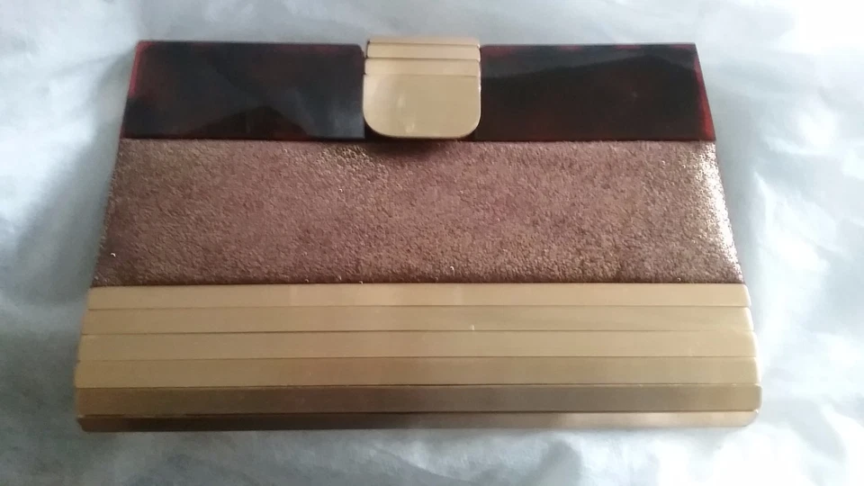 Bolso sin asas Sondra Roberts dorado y marrón en caja   Foto 1 de 1