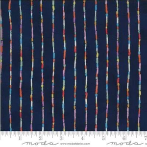 Moda Lulu Navy Stripe 33586-11 Moda Chez Moi Priced Per Half Yard - Picture 1 of 6