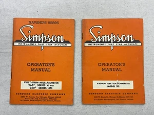 Lot of 2 Simpson vacuum tube volt-ohmmeter Model 312, Operator's Manual, 1966 - Picture 1 of 20