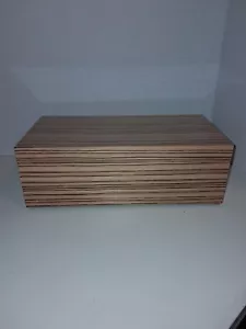 Crate and Barrel Wood Storage Box with Lid 12"x6" beautiful pattern excellent - Picture 1 of 3