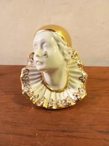 LIMOGES ITALY FIGURINE-CLOWN PIERROT- PORCELAIN- SWAROVSKI CRYSTALS - Picture 1 of 13