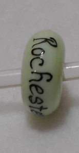 Fenton Art Glass Jewelry ROCHESTER Glass Bead Charm New B36 - Picture 1 of 2
