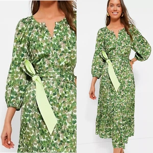 Tuckernuck NEW Green Viridian Grove Lyles Belted Long Sleeve Maxi Dress Size L - Picture 1 of 9