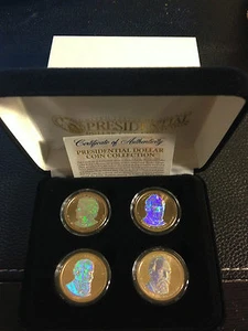 2011 USA MINT HOLOGRAM PRESIDENCIAL $1 DÓLAR 4 JUEGO DE MONEDAS Caja de regalo certificada - Imagen 1 de 1