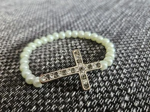 Six Kreuz Armband Mit Perlen Mint - Bild 1 von 2