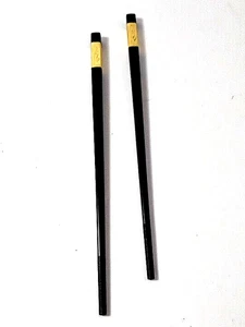 Chop Sticks 7" Heat Resistant Golden Ruyi Design Black - Picture 1 of 3