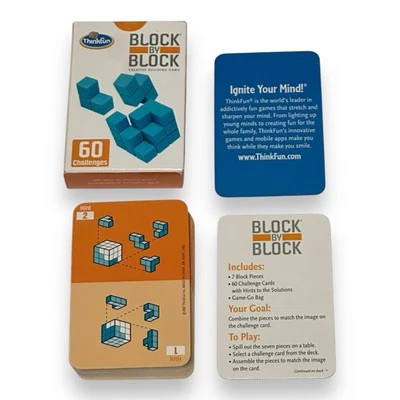 Block by Block Challenge Cards 60 Creative 3D Building 2007 Thinkfun Cards Only - Image 1 of 4