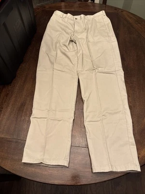 New L.L. Bean Natural Fit Pants Mens SZ 38x36 Khaki Flannel Lined - Image 1 of 4
