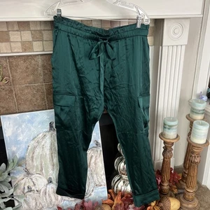 Neu mit Etikett Cami NYC Carmen-Cargohose in Piniengrün Seide Weihnachten Größe Medium - Bild 1 von 8