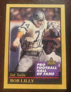1991 Enor Pro Football HOF #88 Bob Lilly signed Autogrammkarte Dallas Cowboys - Bild 1 von 1