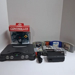 Paquete de sistema de consola Nintendo 64 N64 con controlador, cables, juegos probados funciona - Imagen 1 de 10