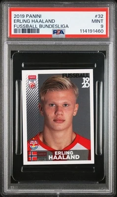 Tarjeta de novato Panini 2019 de la Bundesliga de fútbol #32 Erling Haaland PSA 9 Foto 1 de 2