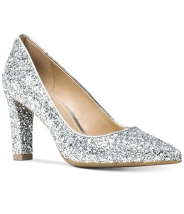 Michael Kors NUOVO! TACCHI ARGENTO GLITTER TAGLIA 8M Nuovi - Foto 1 di 12