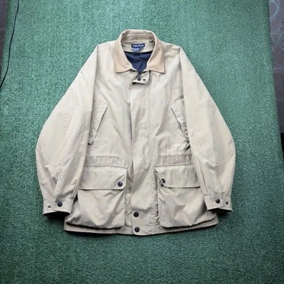 Винтажный Nautica пальто Chore куртка амбара пальто кожаный воротник мужской L Гонконг - Изображение 1 из 4