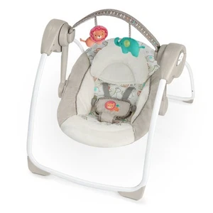 Ingenuity Soothe 'n Delight Portable Baby Swing with Music, Cozy Kingdom - Picture 1 of 9
