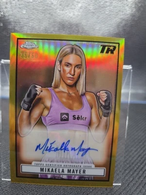 2024 Topps Chrome Boxing Mikaela Mayer Gold Holo Auto Autograph #35/50 - Image 1 of 3