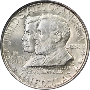 1937 Antietam Commem Half Dollar PCGS MS67 Superb Eye Appeal Strong Strike - Picture 1 of 4