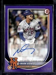 2025 Bowman Mark Vientos Veteran Auto Purple /250 New York Mets NM-MINT - Picture 1 of 2