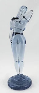 Italian Murano Modernist Blue Art Glass Nude Woman Paperweight Sculpture 13.75" - Picture 1 of 7