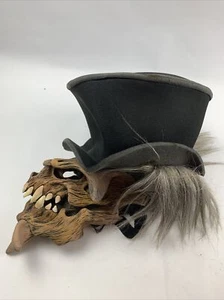 2001 Be Something Studio Halloween Mask With Hat Vintage BSS Horns - Picture 1 of 7