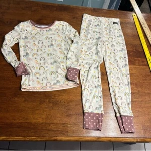 Matilda Jane Neutral rainbow unicorn 2 pc pajama set size 10 - Picture 1 of 6