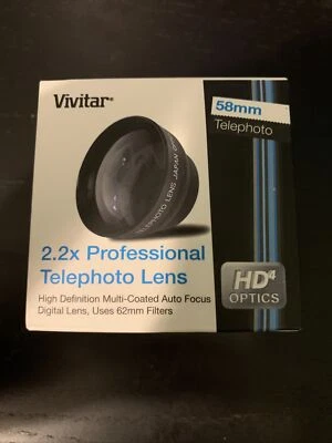 58MM 2.2X Telephoto Zoom Lens KIT for CANON EOS REBEL T6 T6I FITS ALL CANON EOS  - Image 1 of 4