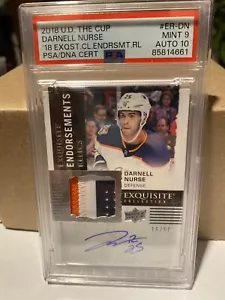 2018-19 Darnell Nurse The Cup Exquisite Patch Auto Oilers 16/50 PSA 9 Auto 10 - Picture 1 of 7