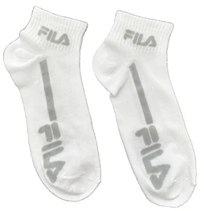 FILA, Quarter Socks, Single Pair White with Gray Logo, Mens Size 6-12. - Picture 1 of 2