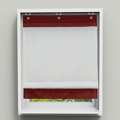 Raffrollo mit Ösen Raffgardine Farbiger Vorhang Küchengardine ohne Bohren Modern - Bild 1 von 4