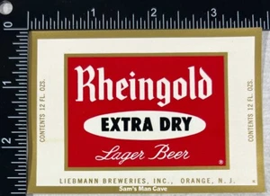Rheingold Extra Dry Lager Beer Label - NEW JERSEY - Picture 1 of 1