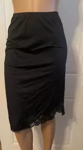 Size Small OLGA Black w/ lace hem Half Slip - Picture 1 of 5