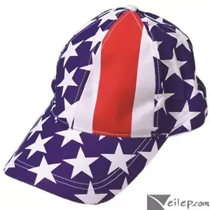 Patriotic American Flag 4th of July Polyester Baseball Hat, Red White Blue, A... - Picture 1 of 1