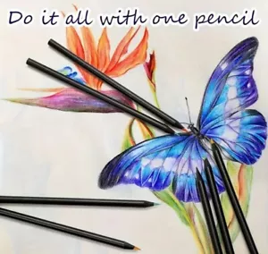 4 Pcs Rainbow Pencils, 7 In 1 Drawing Pencils, HB Art Supplies For Kids Crafting - Picture 1 of 4