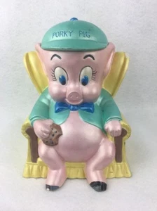 Looney Tunes Porky Pig Piggy Bank Antique Vintage Ceramic 1970 Collectible -Z294 - Picture 1 of 12