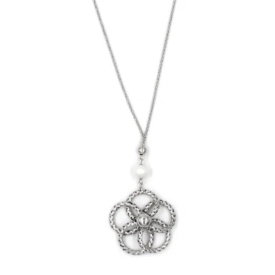 Collana con Ciondolo Fiore in Maglia di Argento 925  - Immagine 1 di 4