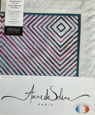 Anne de Solene Paris~1 FALSA TOCADOR~100% Algodón~PERCAL~RARO~FRANCIA~GRÁFICO~NUEVO CON ETIQUETAS~ Foto 1 de 4