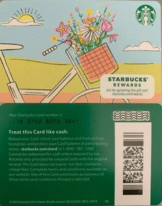 LOT OF 20 - 2020 STARBUCKS "BICYCLE BASKET W/FLOWERS" GIFT CARD #6178 MINT NO $ - Picture 1 of 1