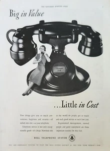 Sistema telefónico Bell 1939 anuncio vintage grande en valor poco en costo 323 - Imagen 1 de 1
