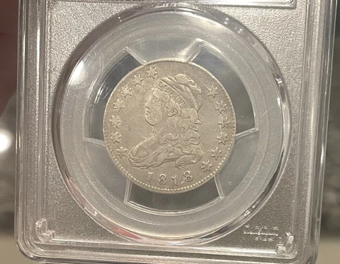 1818 PCGS VF25 Capped Bust Quarter Cover