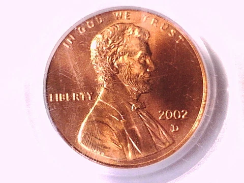 2002 D Lincoln Memorial Cent PCGS MS 68 RD 71339146 Cover