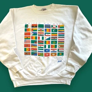 Vintage 1992 United Colours of Africa Sweatshirt Size XL Shirt Flags HBCU - Picture 1 of 6