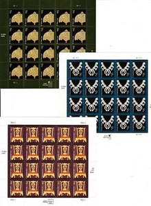 US #3749A 1c TIFFANY #3753 2c JEWELRY #3755 4c CHIPPENDALE CHAIR VF STAMP SHEETS - Picture 1 of 1