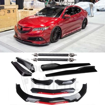 For Acura TLX 2015 2016 2017 Front Bumper Lip+Side Skirt+Rear Lip+Strut Rods Kit - Image 1 of 4