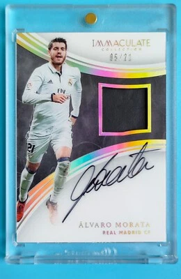 2017 Immaculate Real Madrid Alvaro Morata Patch Auto 5/21  jersey number Auto - Image 1 of 2