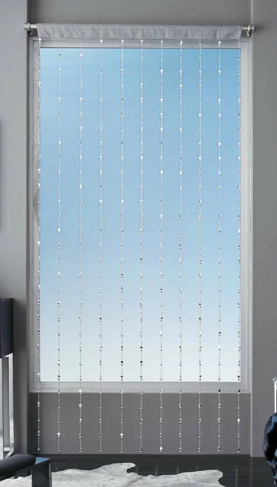 Painel cortina Kate Aurora luxuoso bolso vara acrílico frisado - cores sortidas - Imagem 1 de 4