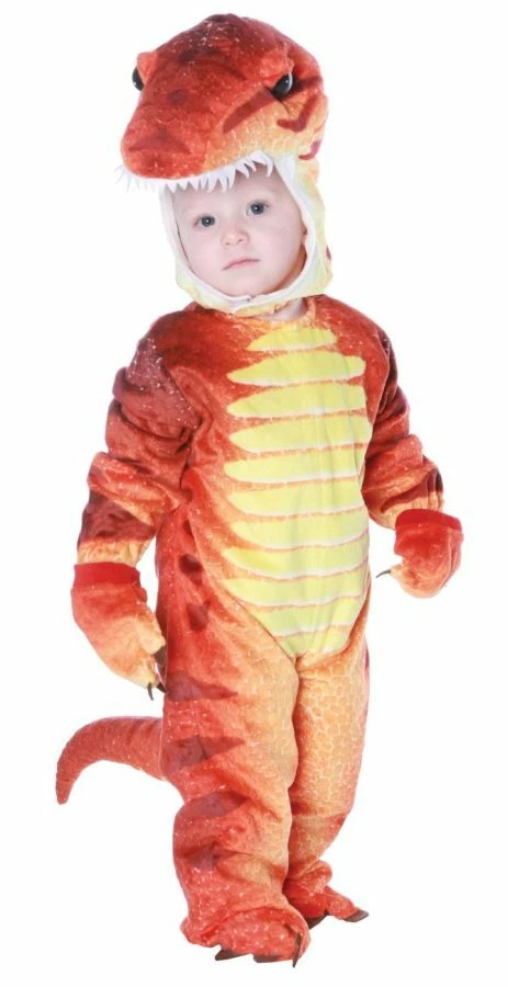 T-Rex Child Costume Plush Dinosaur Boys Toddler Hooded Tyrannosaurus Halloween - Image 1 of 1