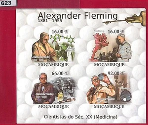 MOZAMBIQUE - ERROR, 2011 IMPERF SHEET: Alexander Fleming, Medicine, Science - Picture 1 of 1