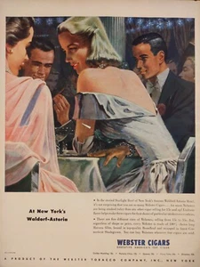 Pubblicità stampa sigari Webster 1949 vintage Hotel Waldorf Astoria di New York - Foto 1 di 1